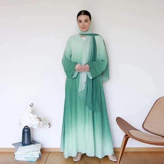 Light Green Star Abayah