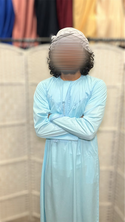 Light Blue Shiny Emirati Thobe