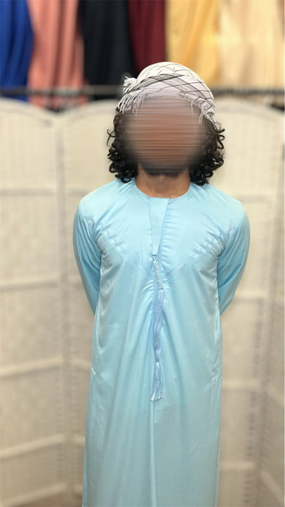 Light Blue Shiny Emirati Thobe