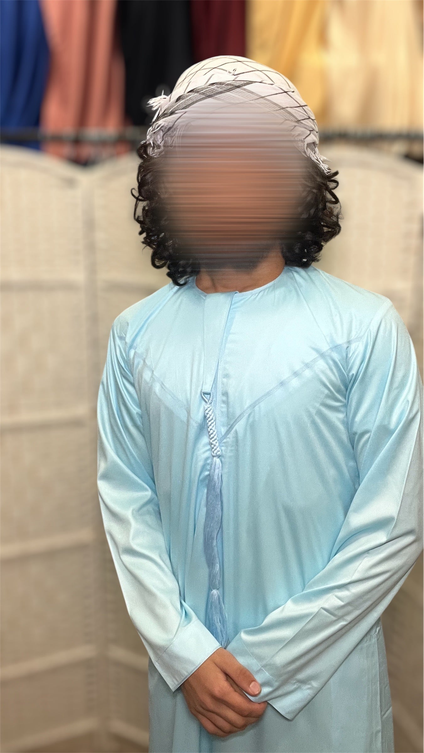 Light Blue Shiny Emirati Thobe