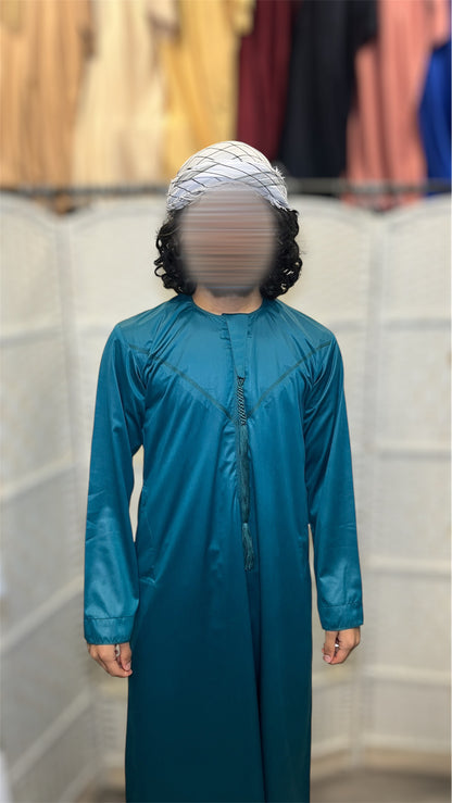 Teal Shiny Emariti Thobe