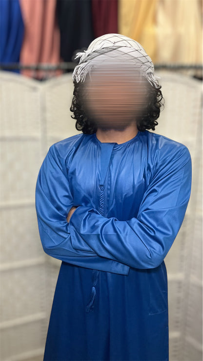 Royal Blue Shiny Emariti Thobe