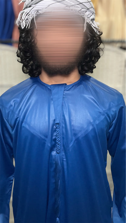 Royal Blue Shiny Emariti Thobe