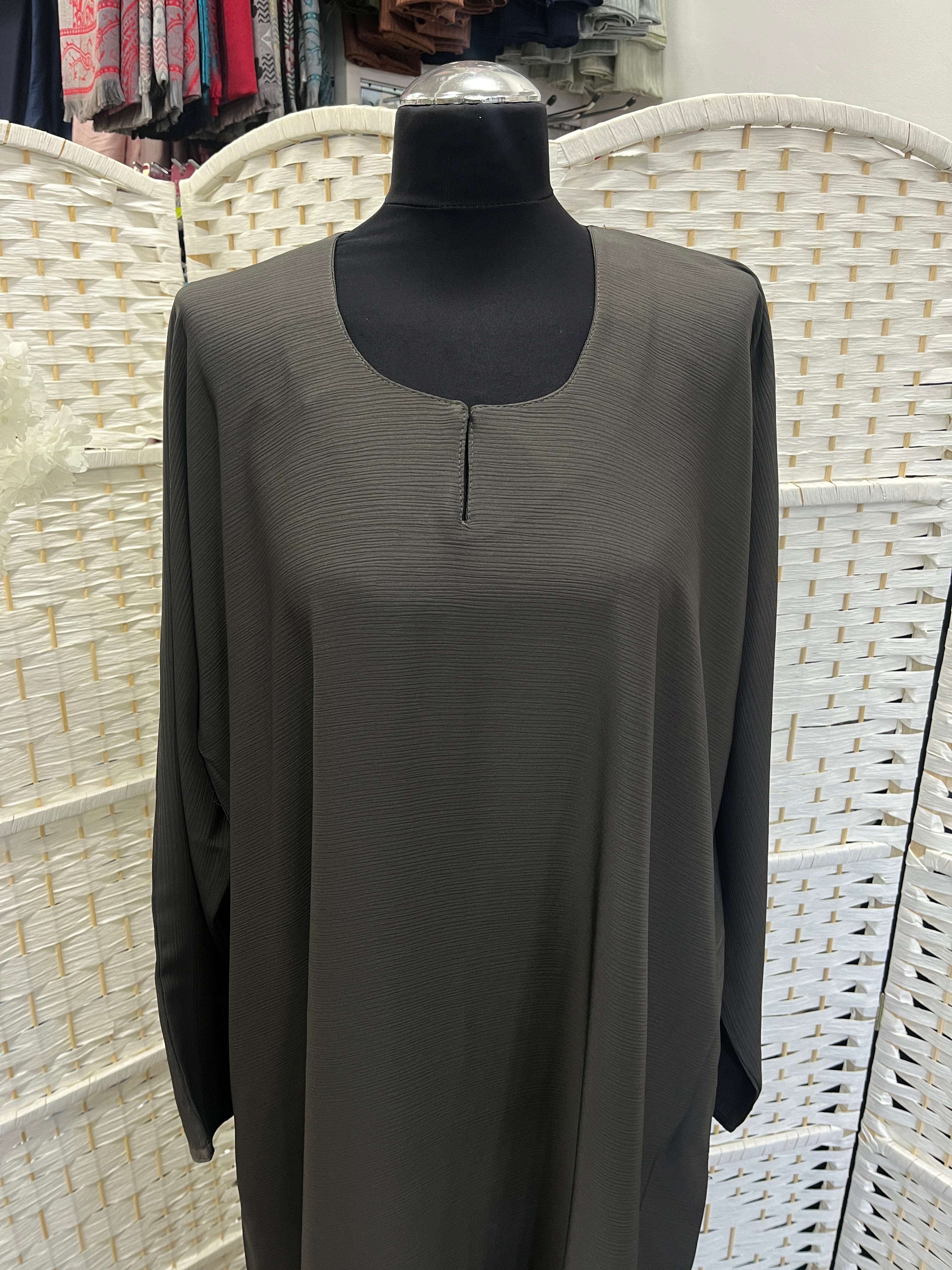 Charcoal Grey Plain Zoom Abaya