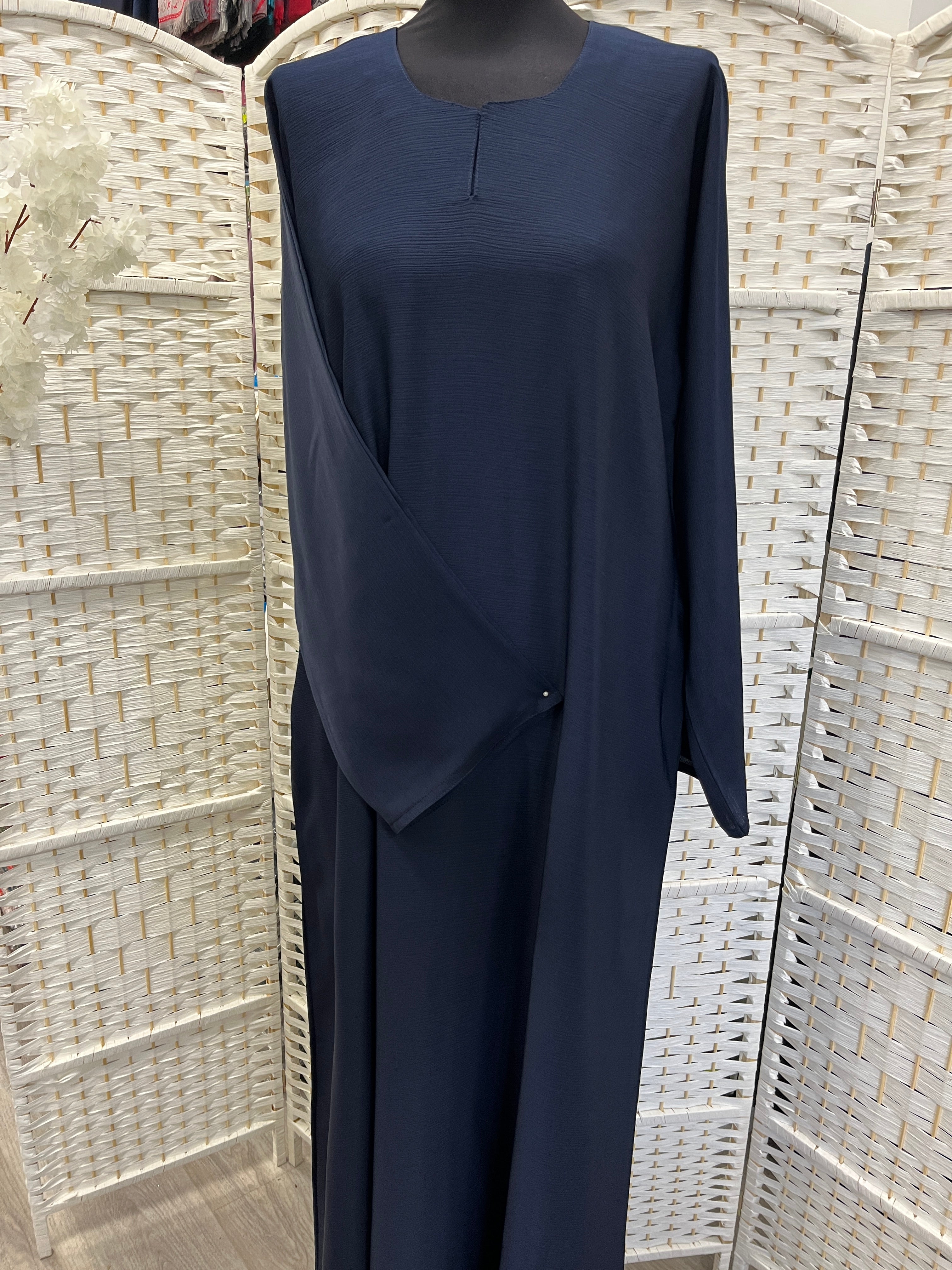 Dark Navy Plain Zoom Abaya