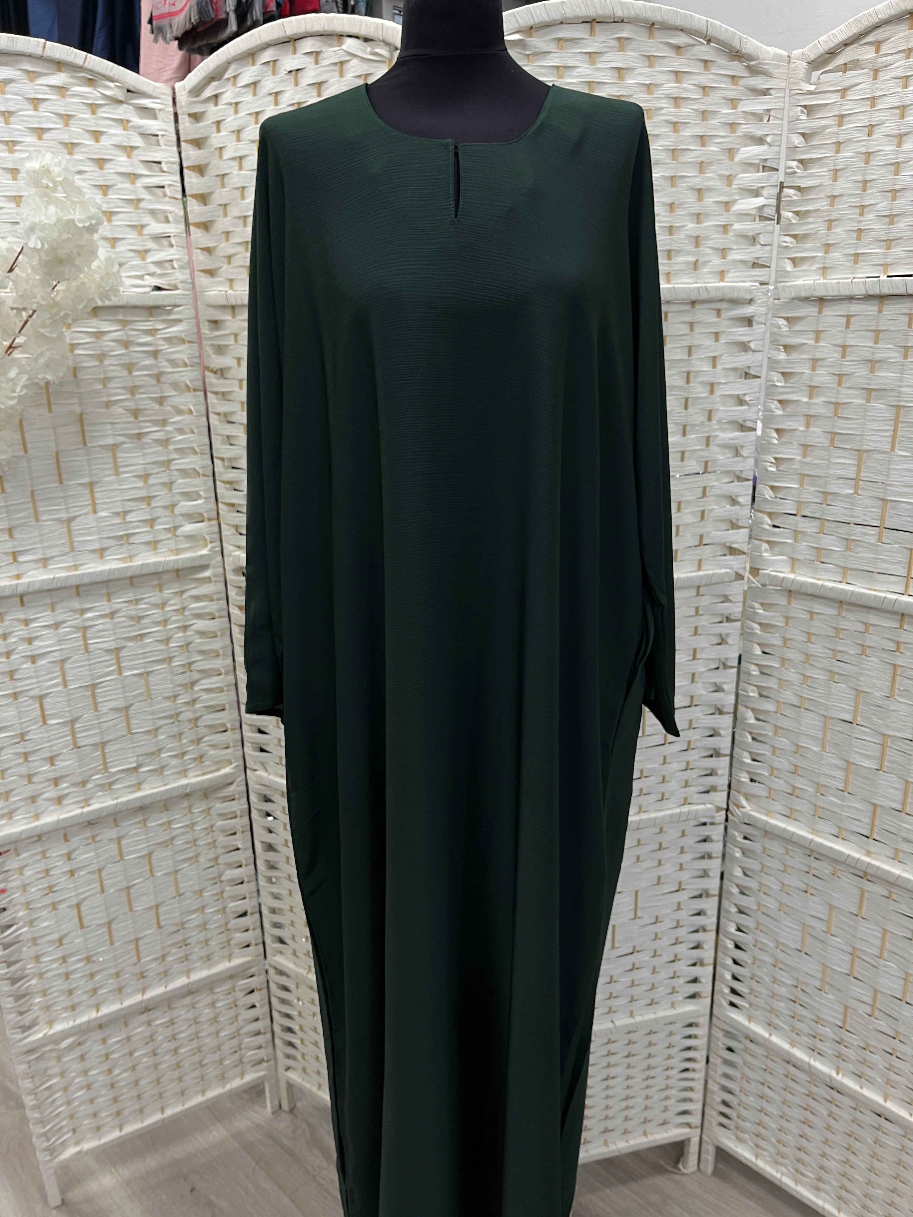 Forest Green Plain Zoom Abaya