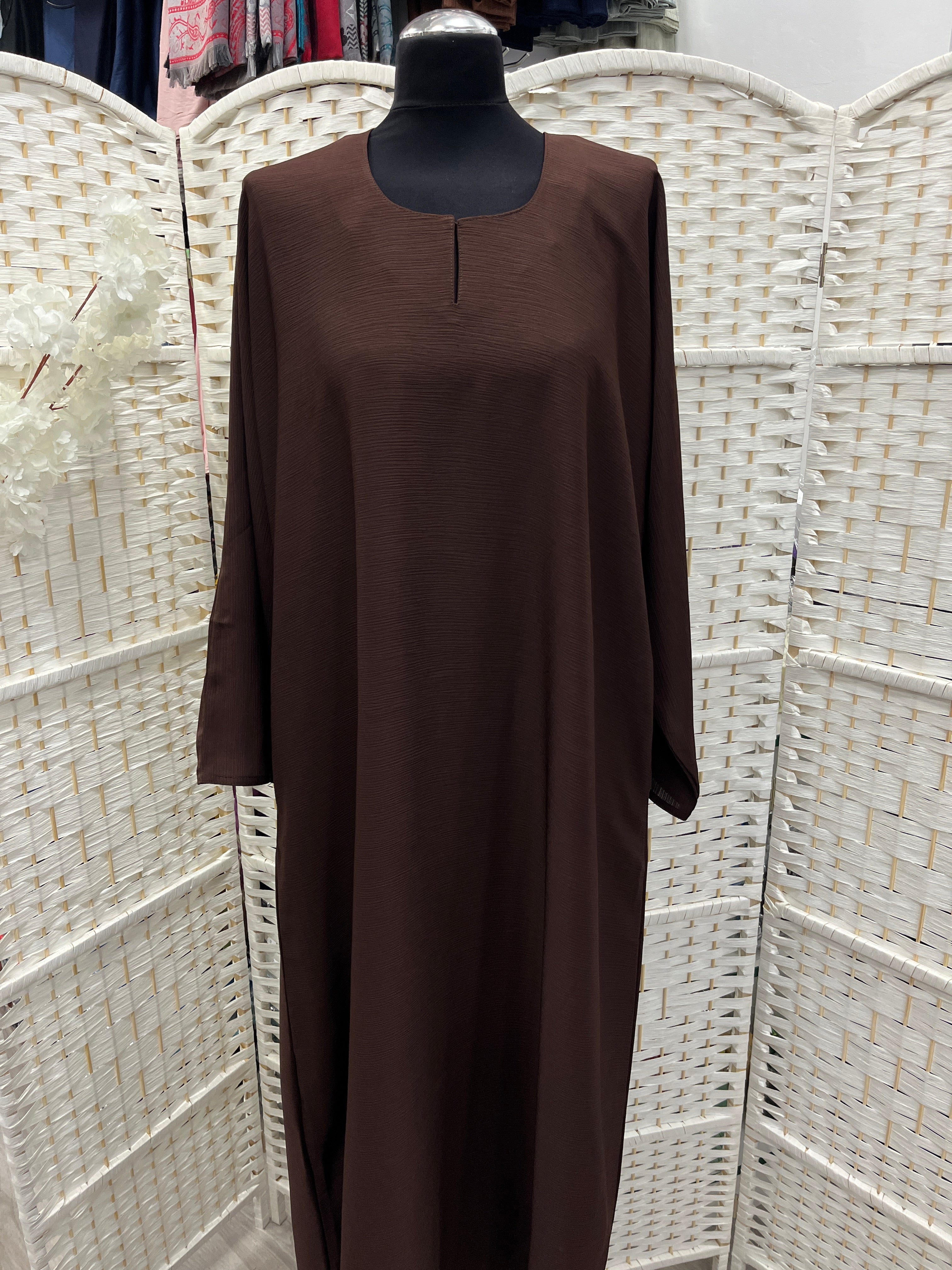 Chocolate Plain Zoom Abaya