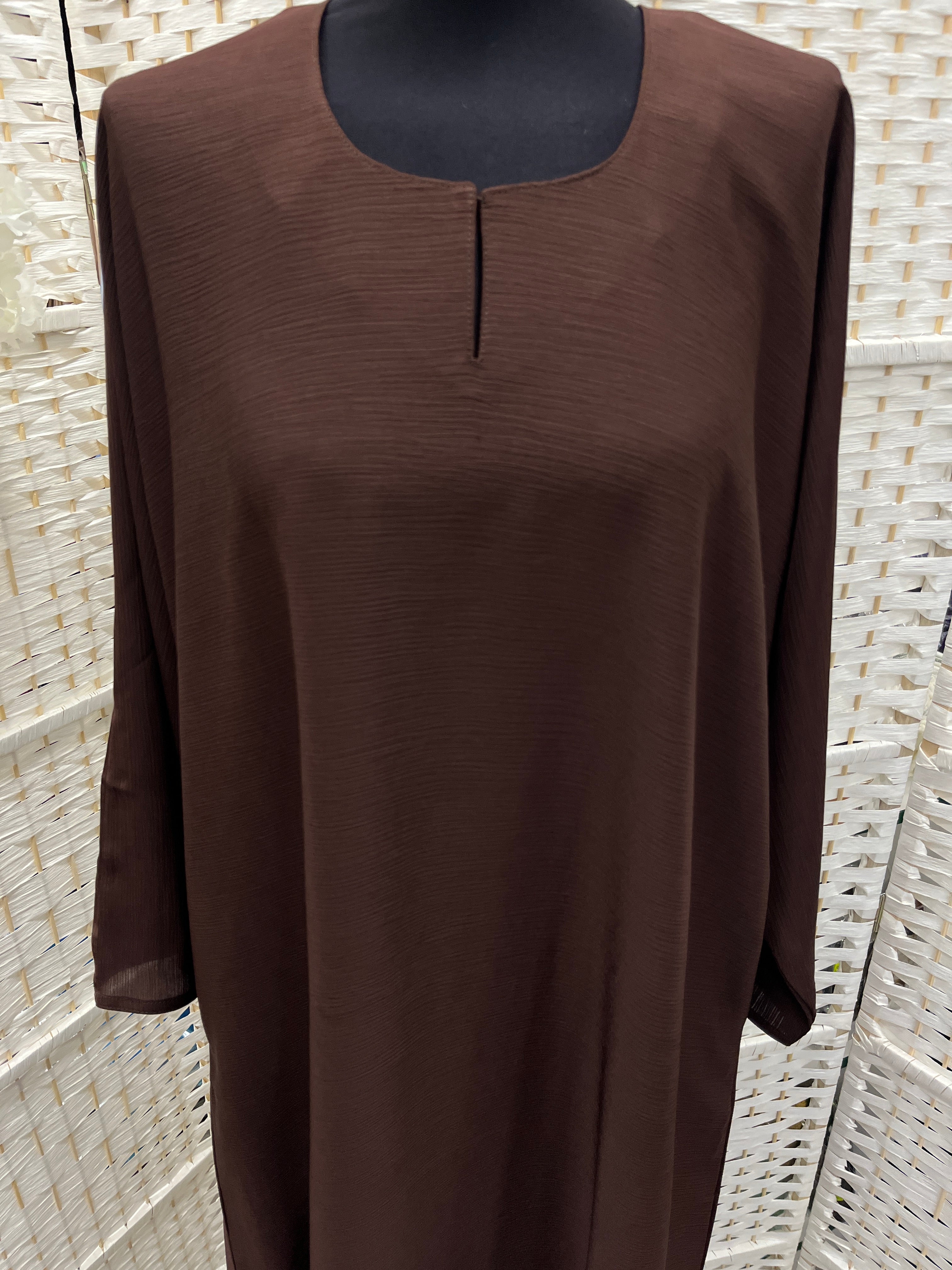 Chocolate Plain Zoom Abaya