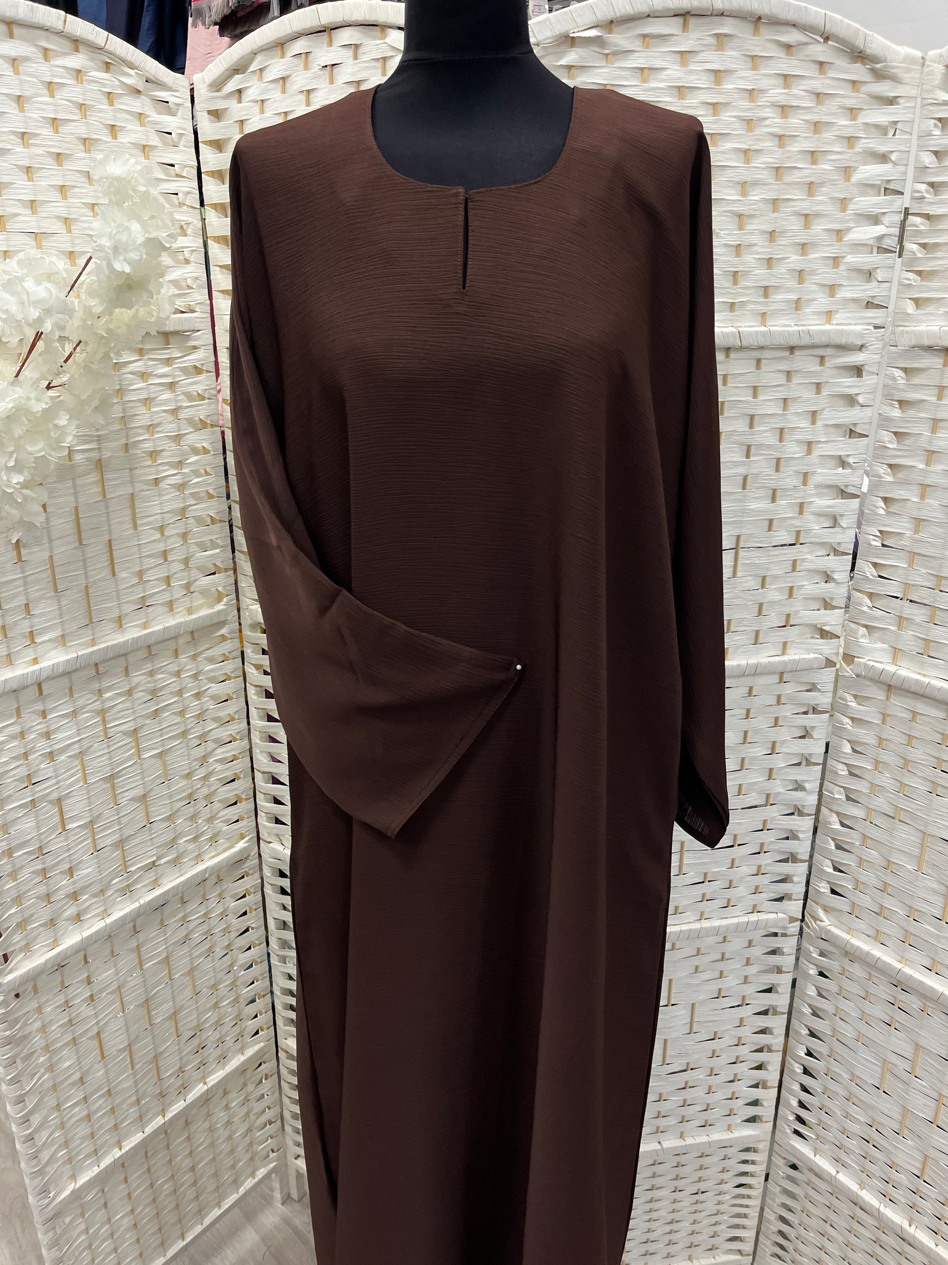 Chocolate Plain Zoom Abaya