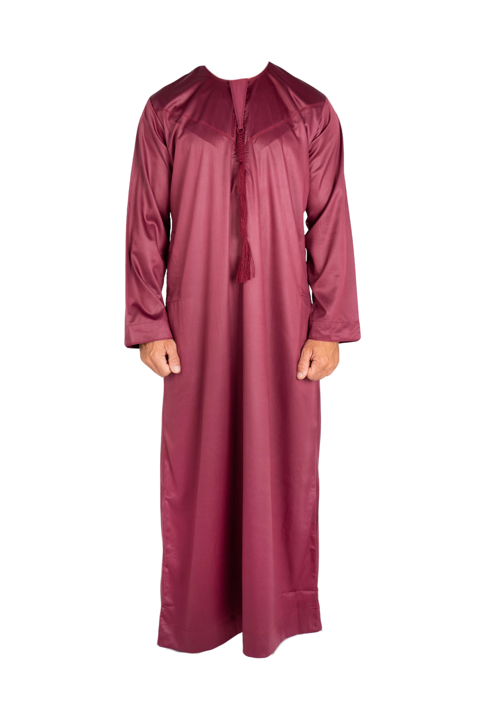Rich Maroon Shiny Emariti Thobe