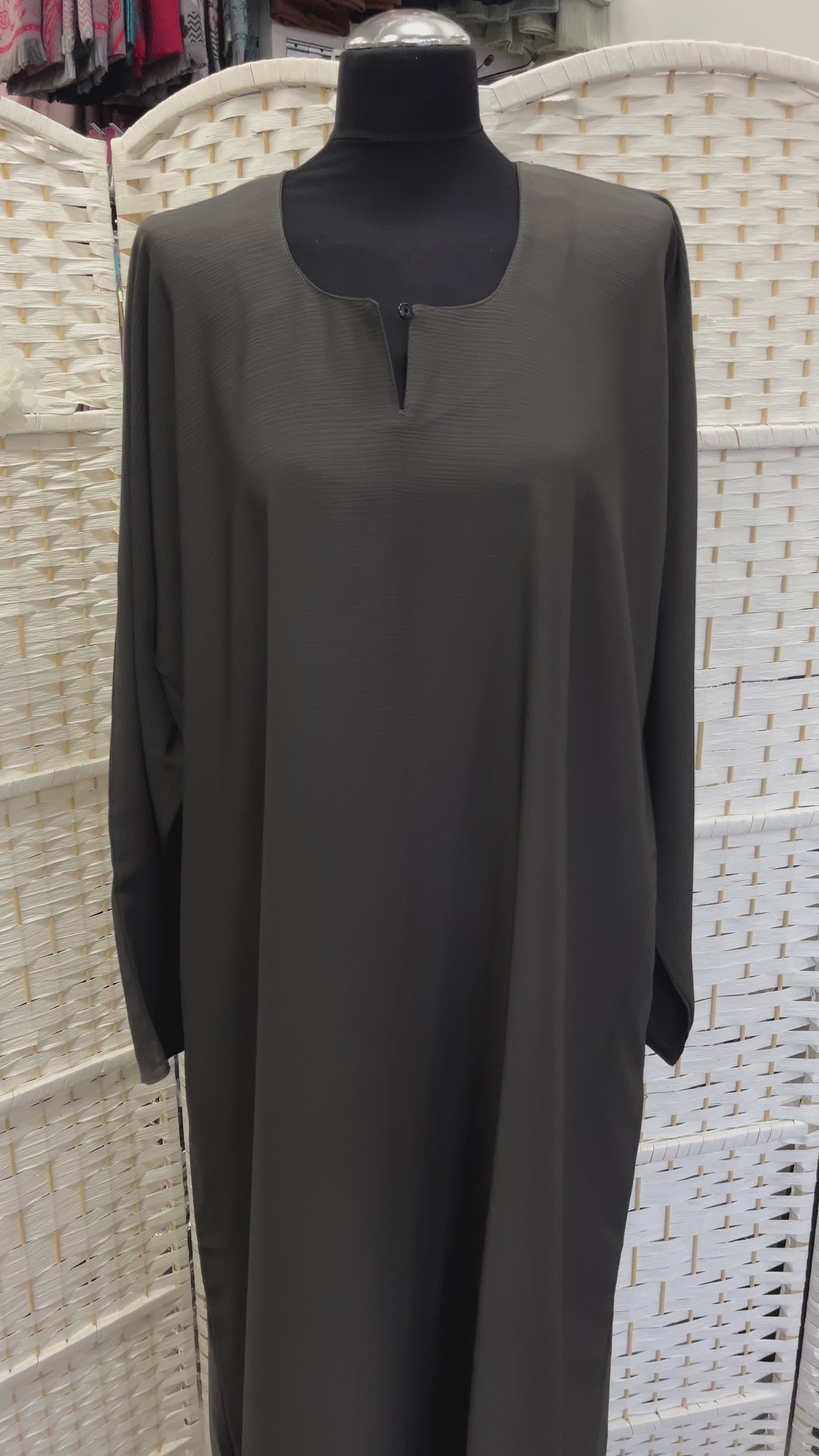 Charcoal Grey Plain Zoom Abaya