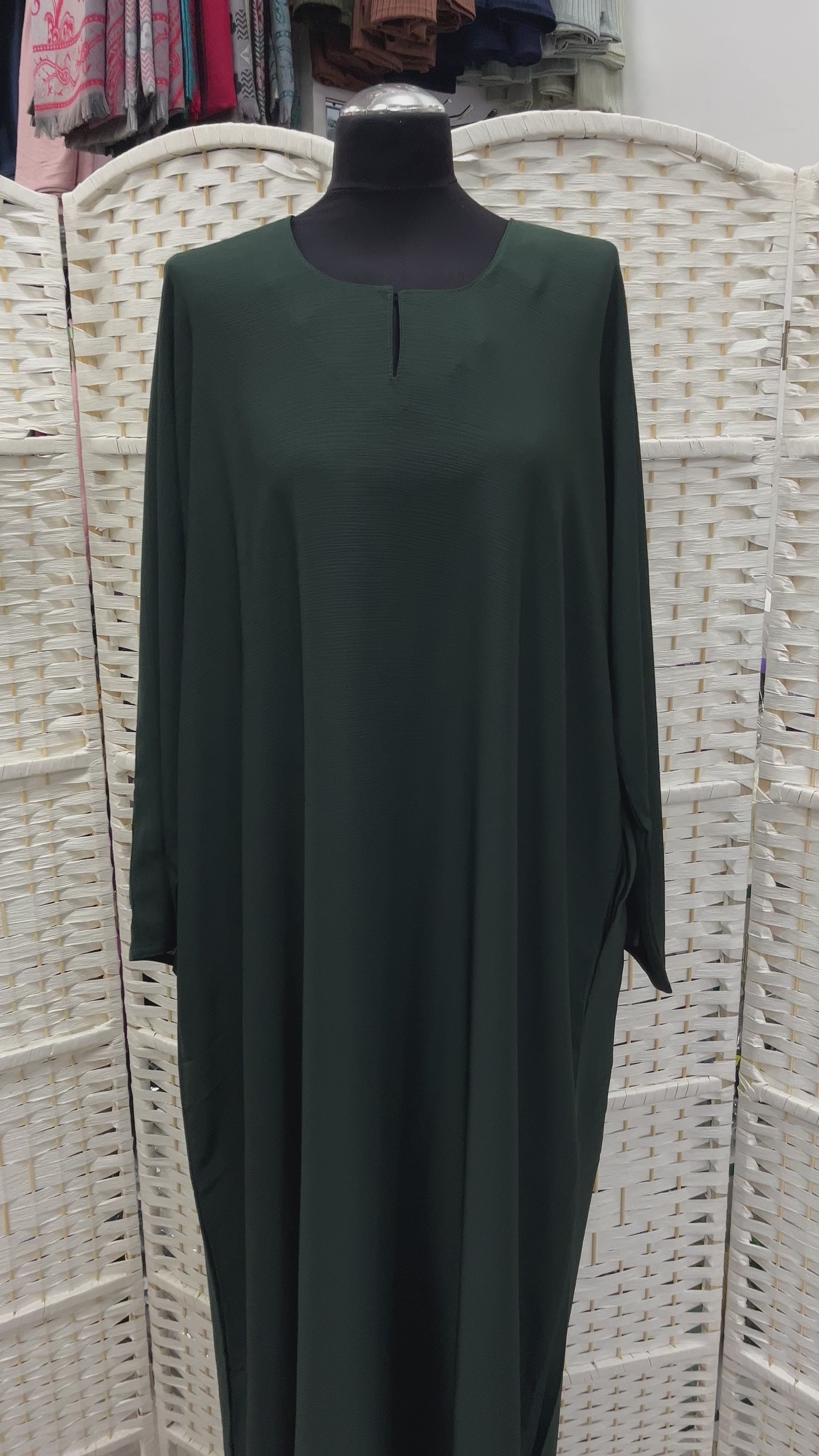 Forest Green Plain Zoom Abaya